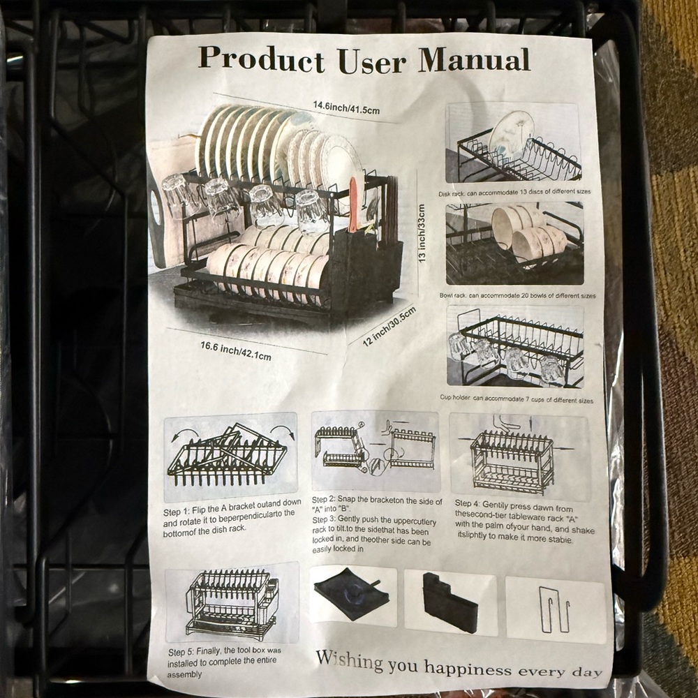 Dish Drying Rack with Utensil Holder